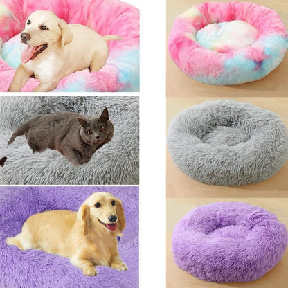 Flauschiges Hundebett XXL (120cm) Dunkelgrau – Rundes Kuschelbett