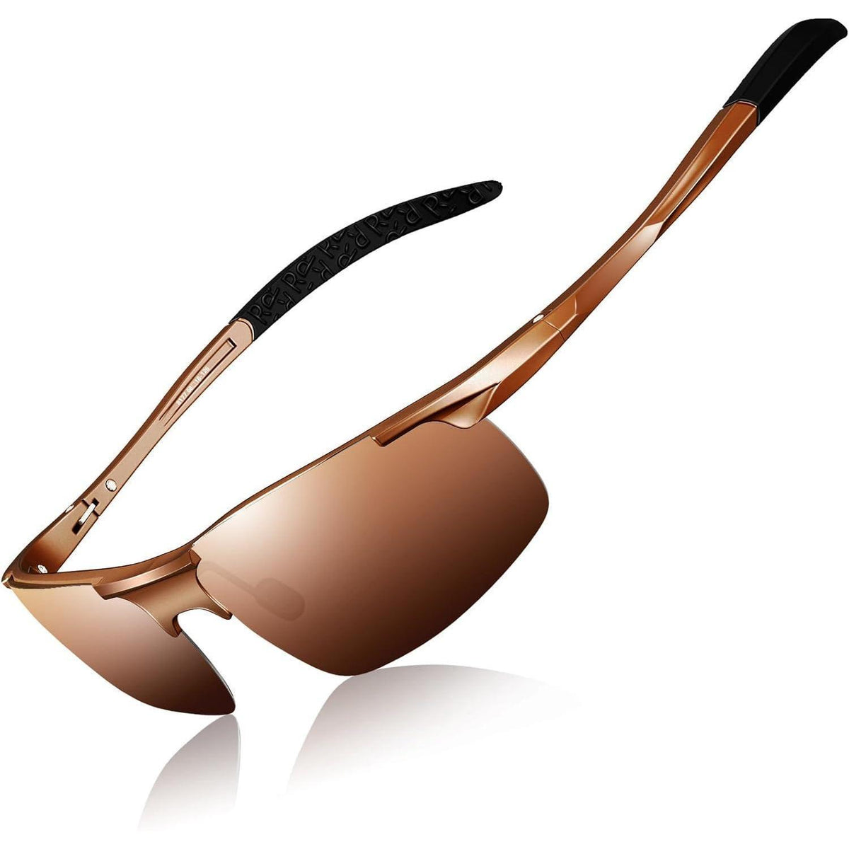 Polarisierte Sport Sonnenbrille Herren mit UV400 Schutz Braun
