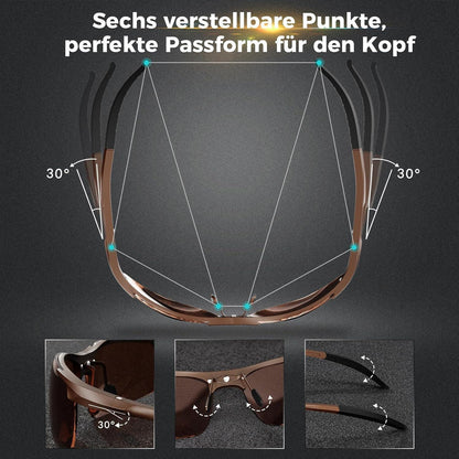 Polarisierte Sport Sonnenbrille Herren mit UV400 Schutz Braun