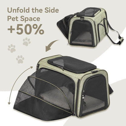 Faltbare Transporttasche für Katze & Hund – Grün, 43x50x28cm