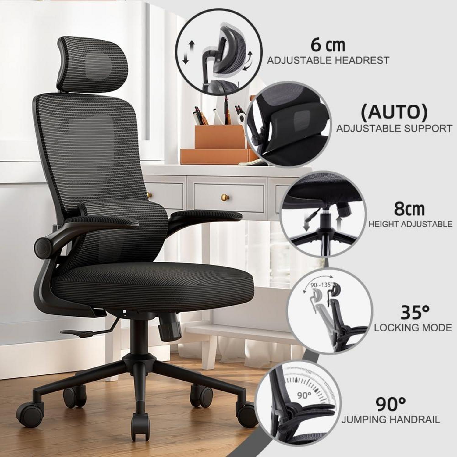 Ergonomischer Bürostuhl mit Schaukelfunktion und Armlehnen