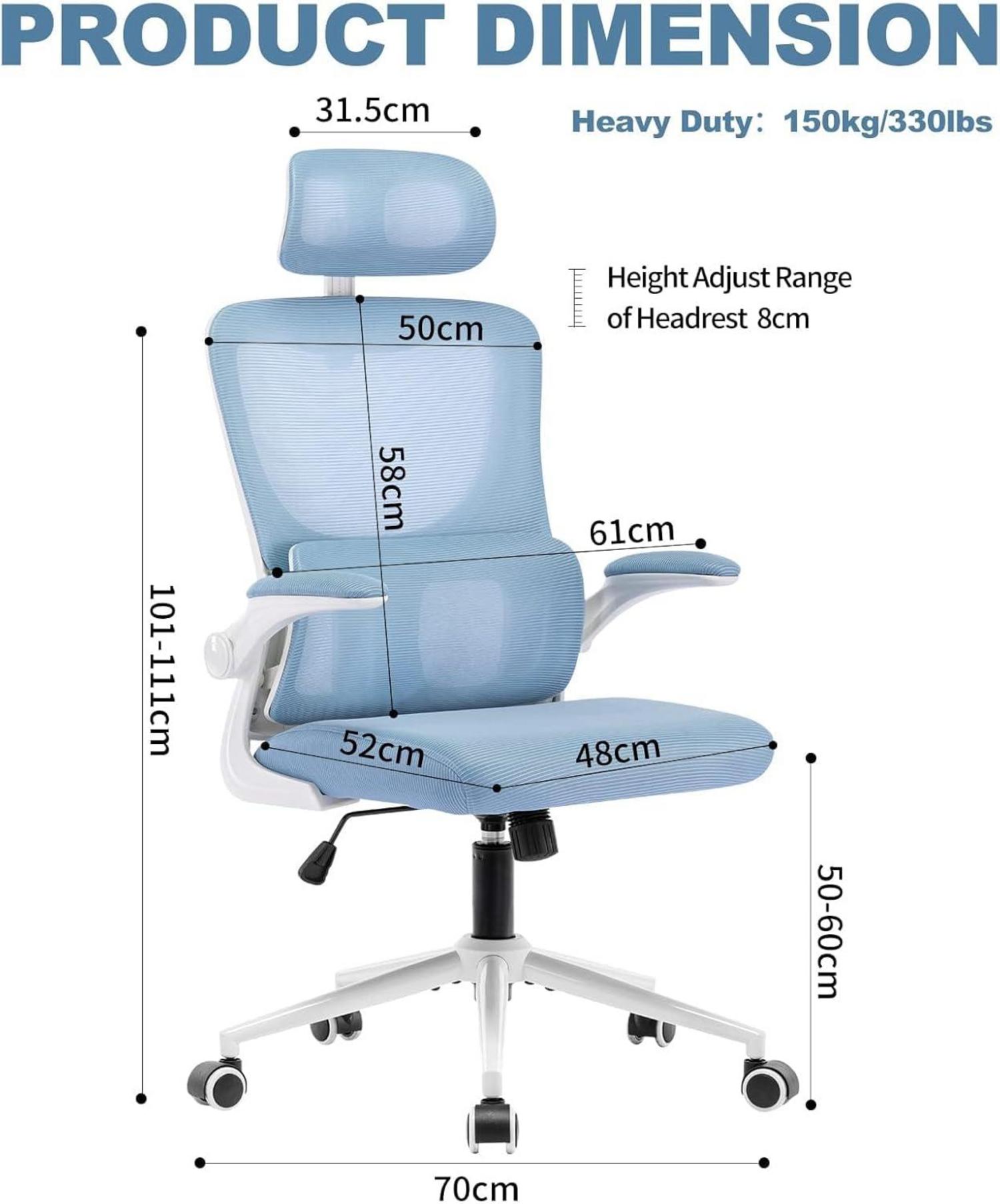 Ergonomischer Bürostuhl mit Kopfstütze und Lordosenstütze