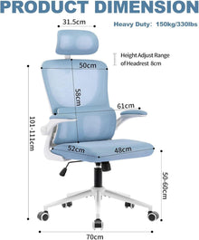 Ergonomischer Bürostuhl mit Kopfstütze und Lordosenstütze