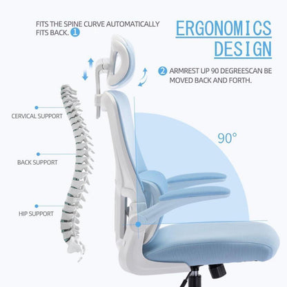 Ergonomischer Bürostuhl mit Lordosenstütze und Armlehne - atmungsaktiv