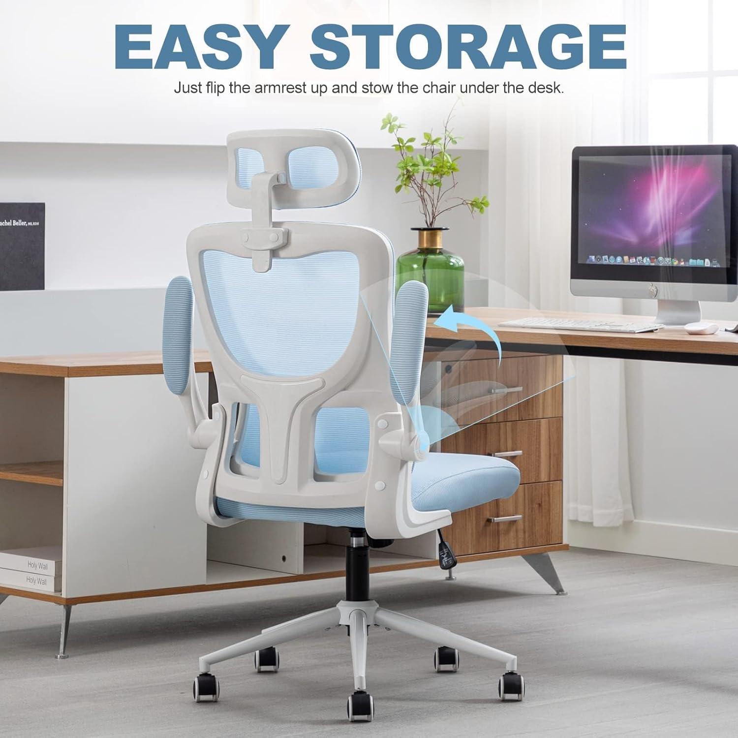 Ergonomischer Bürostuhl verstellbar mit Kopfstütze und Lordosenstütze