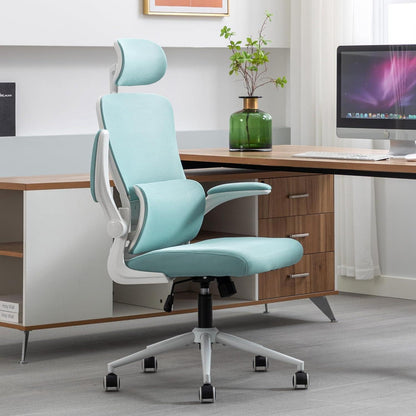 Ergonomischer Bürostuhl mit Kopfstütze und Lordosenstütze
