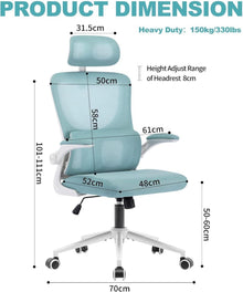 Ergonomischer Bürostuhl mit Kopfstütze & Lordosenstütze