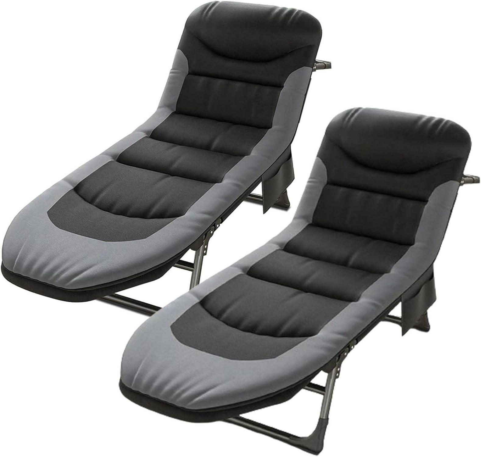 Klappbare Sonnenliege 6-Fach Verstellbar mit Seitentasche und