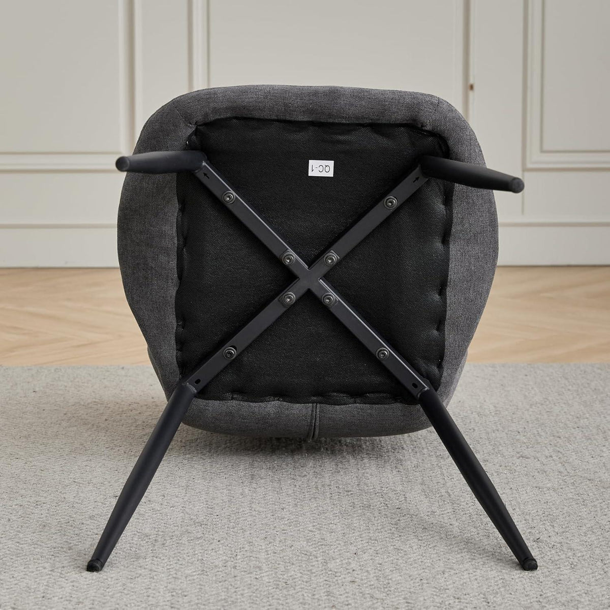 8 Esszimmerstühle Leinen-Diamant Dunkelgrau, Komfort & Design