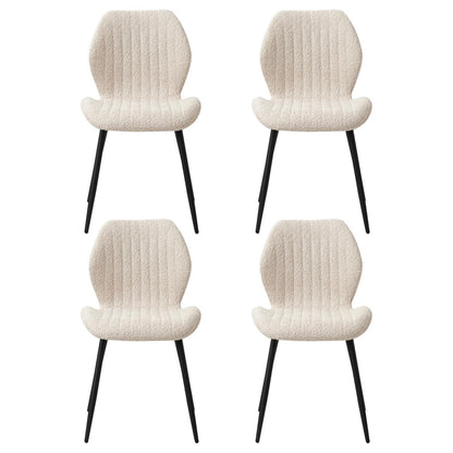 4er-Set Esszimmerstühle Leinen, Schwarz, Beige – Bequem & Modern