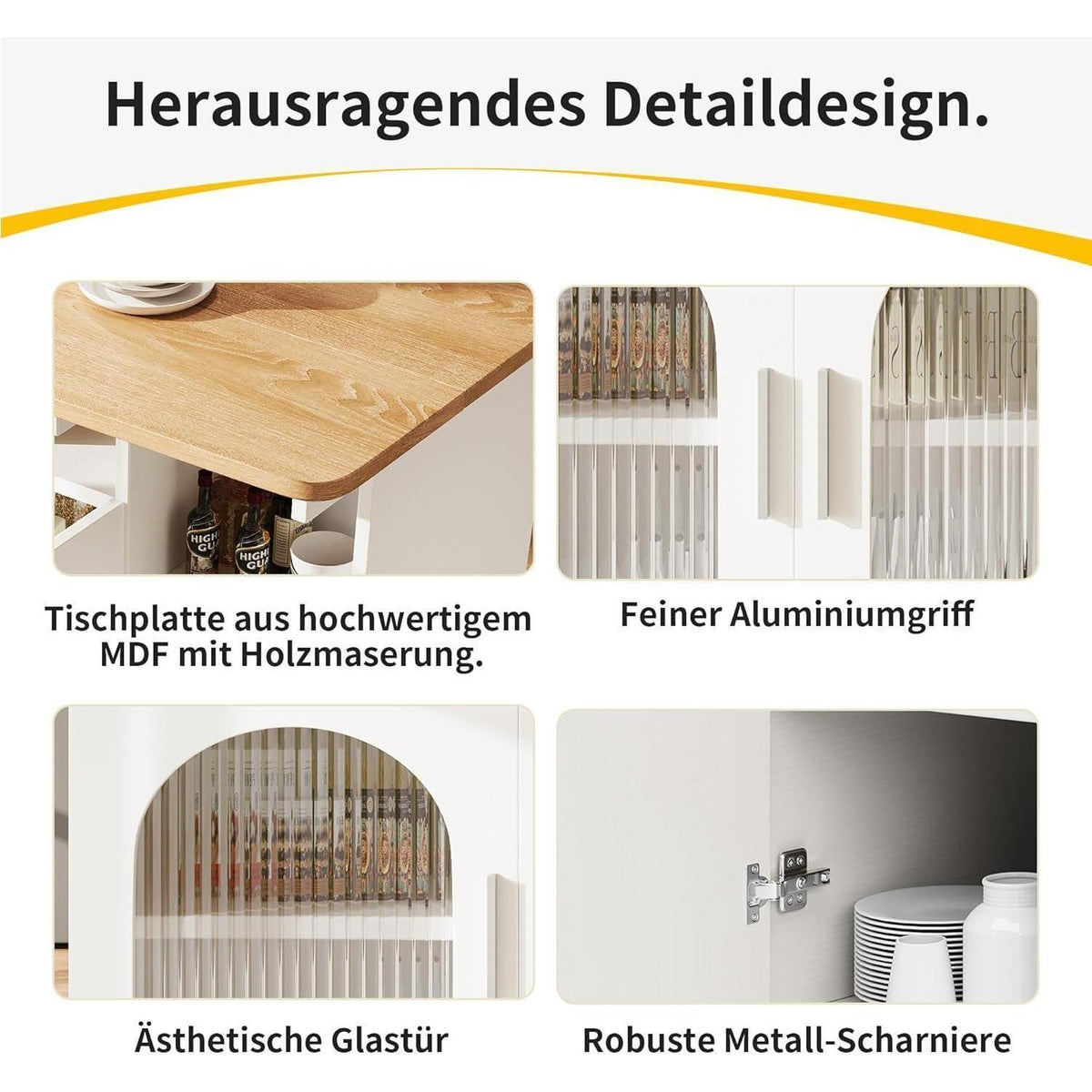Moderne Kücheninsel mit Stauraum & klappbarer Tischplatte