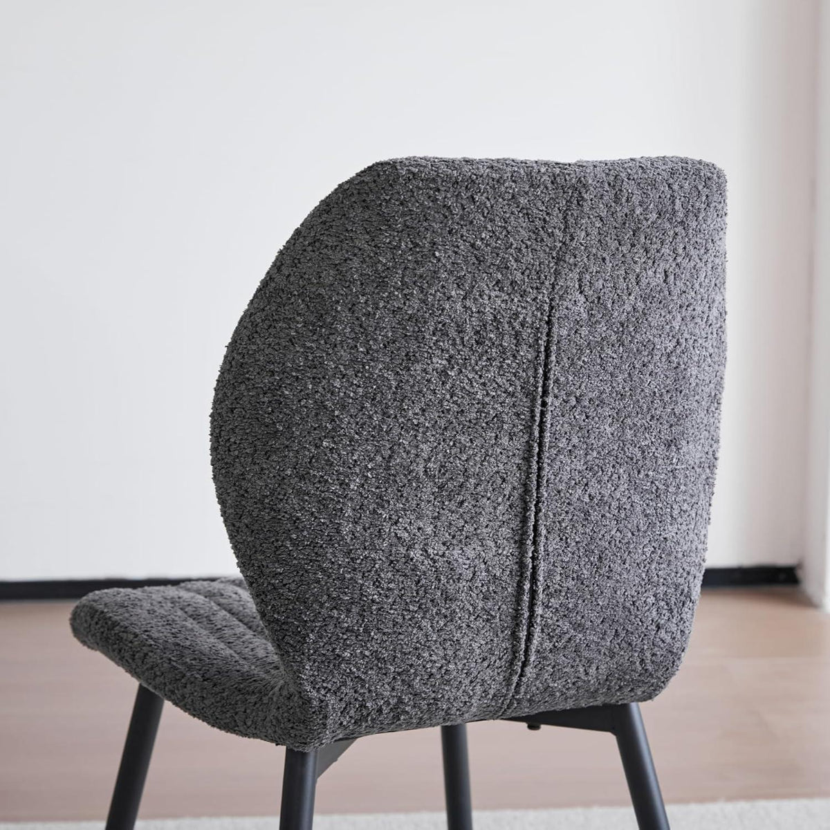 8er-Set Esszimmerstühle Leinen Schwarz – Bequemes Montagedesign