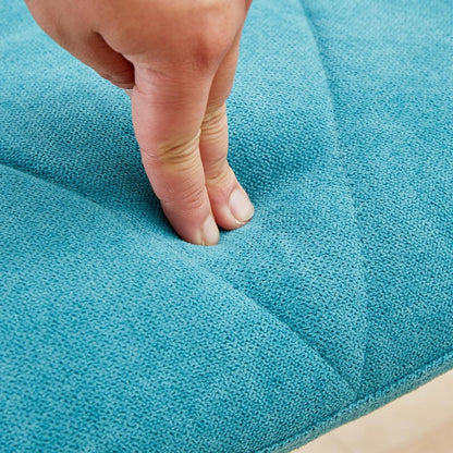 8 Esszimmerstühle Leinenstoff, gepolstert, blau