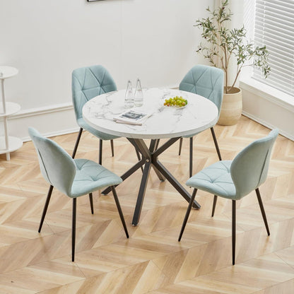 8 Esszimmerstühle Leinen Mintgrün, Gepolstert & Komfortabel