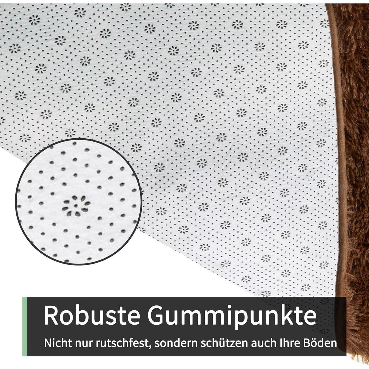 Flauschiger Hochflor Teppich Braun 200x300 cm – Wohnzimmer & Schlafzimmer