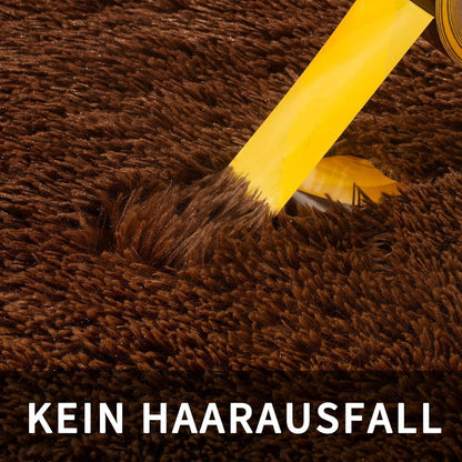 Flauschiger Hochflor Teppich Braun 200x300 cm – Wohnzimmer & Schlafzimmer