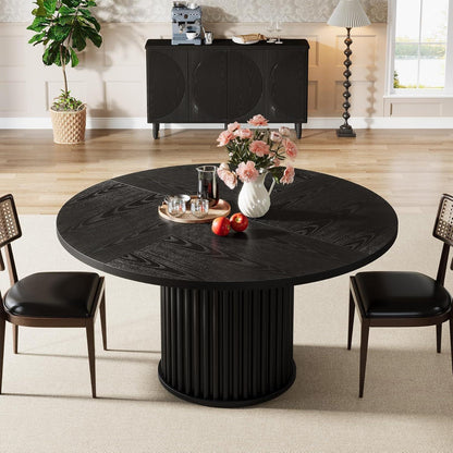 Runder Esstisch 120cm Schwarz – Moderner Esszimmertisch für 4-6 Personen