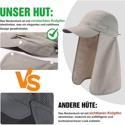 Baseball Cap Herren XL/XXL mit Nackenklappe & UV-Schutz