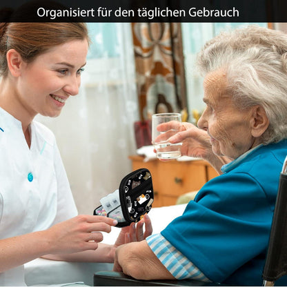 Serfeymi Tablettenbox 7 Tage Medikamentenbox Pillenbox Aufbewahrung Schwarz