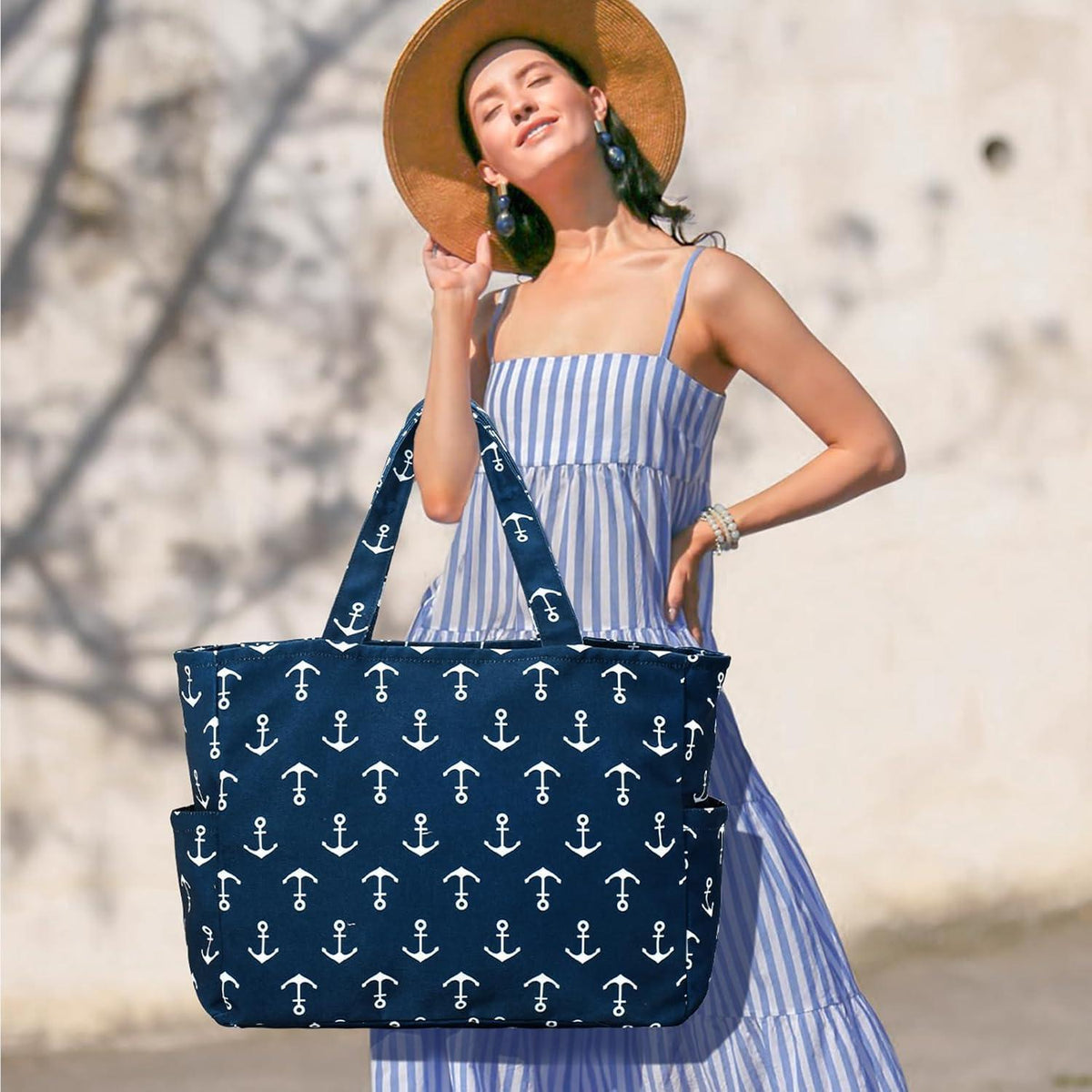 XXL Strandtasche wasserdicht mit Reißverschluss für Familie & Reisen