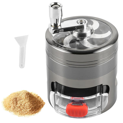 Handkurbel Kräutermühle mit Schublade & Pollen Scraper
