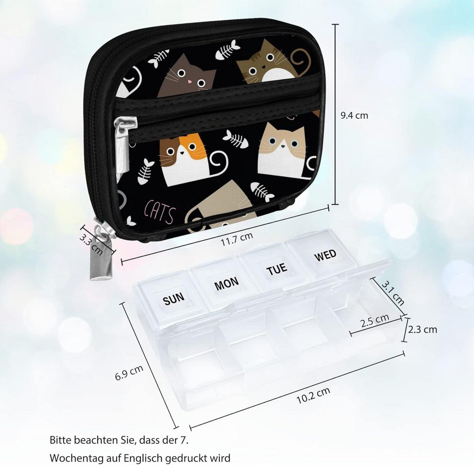 Serfeymi Tablettenbox 7 Tage Schwarz Blüte 01