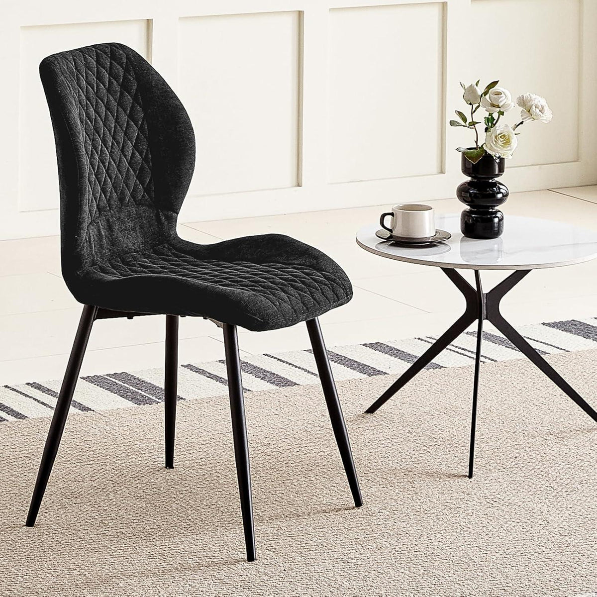 Gepolsterte Esszimmerstühle 4er Set – Modern & Ergonomisch Schwarz
