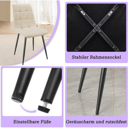 Essgruppe 140x80cm mit 4 bequemen Esszimmerstühlen