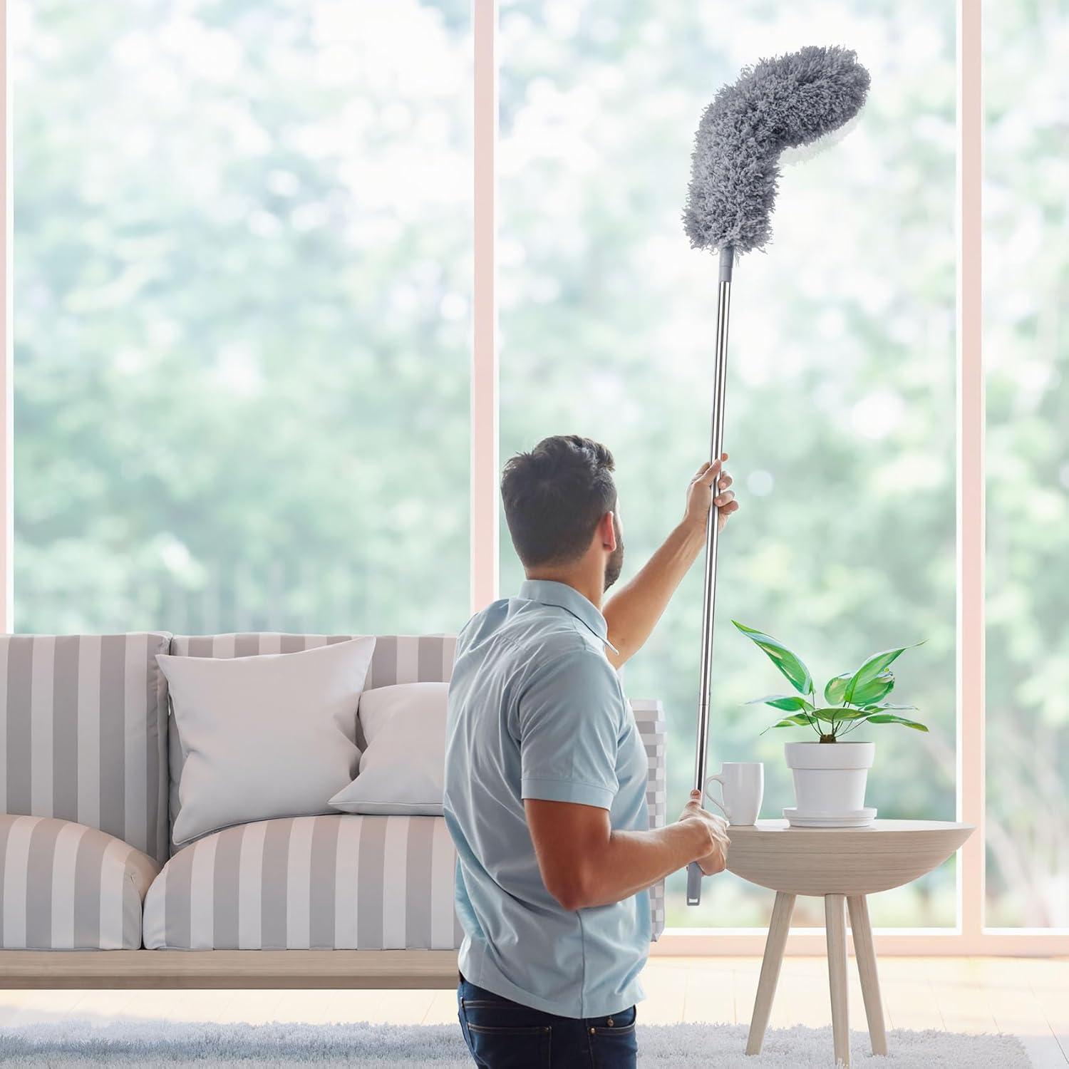 Teleskop Staubwedel Set 5tlg. 250cm Waschbar Staubwischer Spinnweben Türen