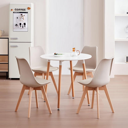 2er-Set Esszimmerstühle Modern, Khaki, Buchenbeine