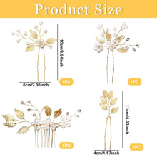 Braut Haarnadeln Goldene Blätter Kristall Vintage Hochzeit