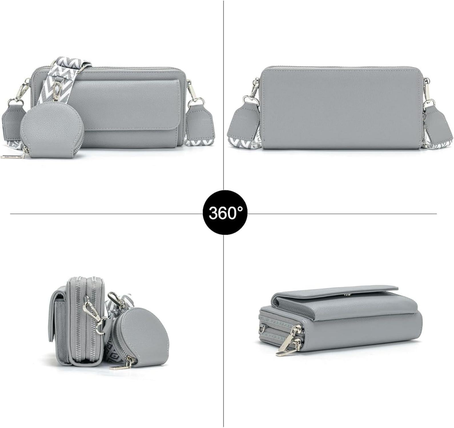 Schwarze Handytasche Umhängetasche Damen Crossbody Kartensteckplatz
