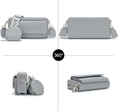 Schwarze Handytasche Umhängetasche Damen Crossbody Kartensteckplatz