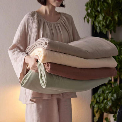 Musselin Bettwäsche-Set Lila 240x220 cm