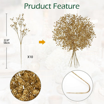 10x Künstliches Schleierkraut Strauß – 60cm Gypsophila Deko