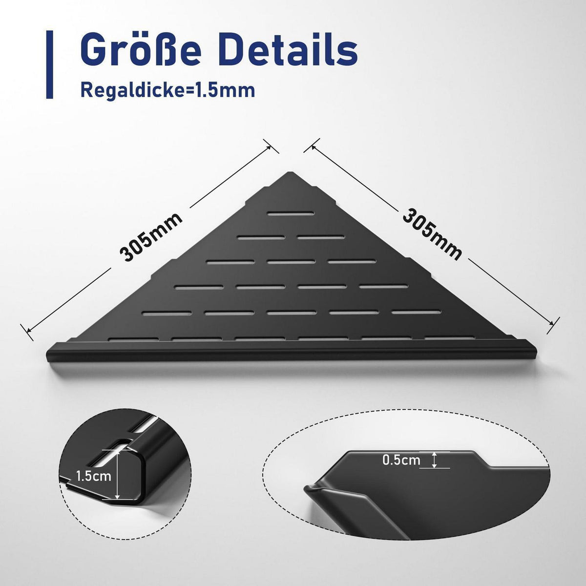 Eck Duschregal Edelstahl 2er Set Schwarz – Platzsparend & Modern