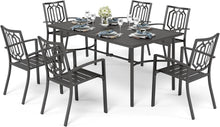 Gartenmöbel Set Metall Wetterfest 6er Set Stühle Tisch 4cm Schirmloch