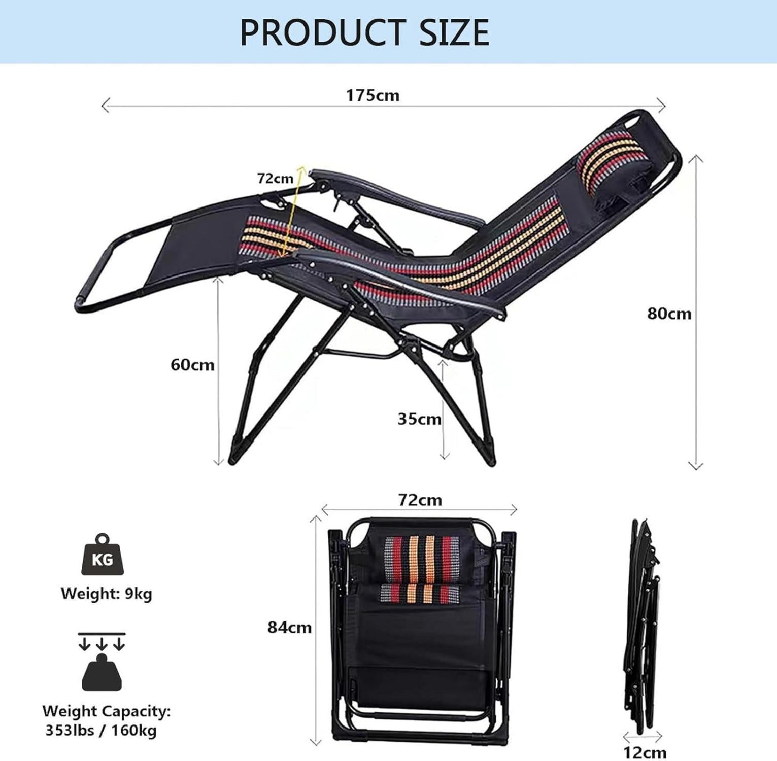 Sonnenliege Klappbar, Extra Breit Gartenliege Verstellbare