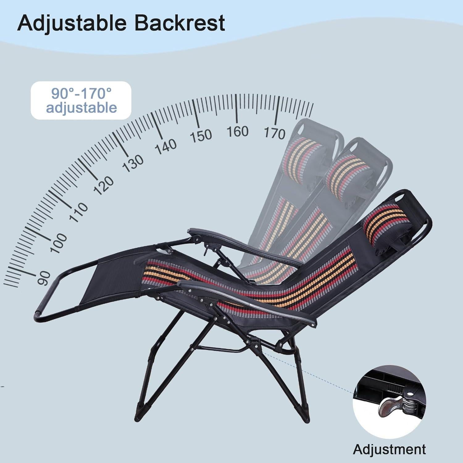 Sonnenliege Klappbar Extra Breit Verstellbar Rückenlehne Kissen