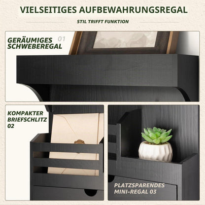 Moderner Schlüsselhalter mit Schublade und Wandregal