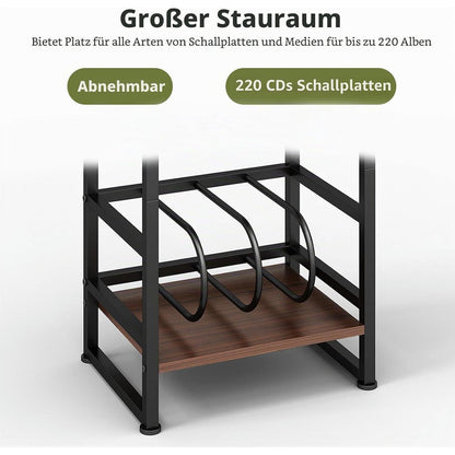 Plattenspieler-Ständer 3 Etagen | Beistelltisch für Schallplatten