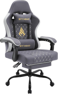 Ergonomischer Gaming Stuhl Vintage PU Leder mit Lendenwirbelstütze