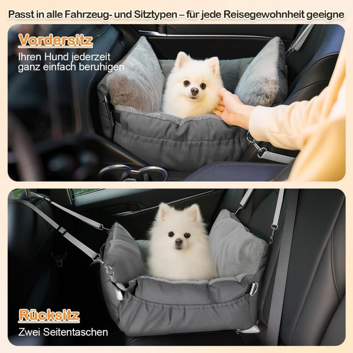 3-in-1 Hundesitz Auto & Reisebett – Komfort & Sicherheit für kleine Hunde