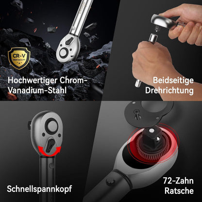 Drehmomentschlüssel-Set 6-teilig mit Kalibrierzertifikat