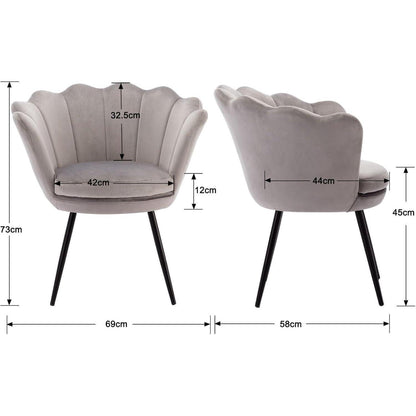 Samt Sessel Wohnzimmer mit Blumenform & Schwarz Beinen