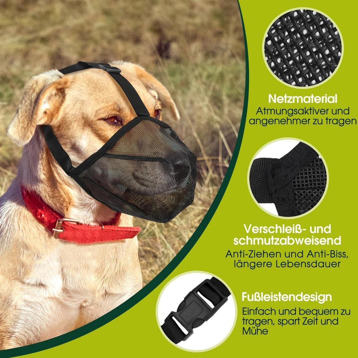 Hundemaulkorb Mittel – Atmungsaktiv & Verstellbar
