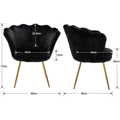 Teddystoff Sessel mit Goldfuß – Bequemer Loungesessel