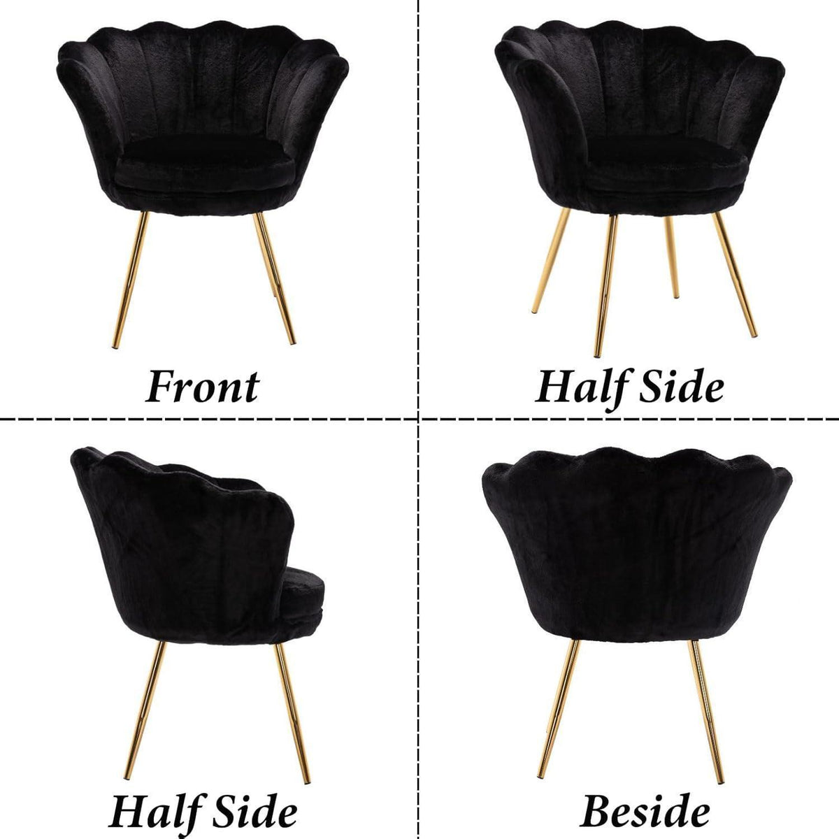Teddystoff Sessel mit Goldfuß – Bequemer Loungesessel