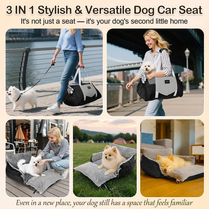 3-in-1 Hundesitz Auto & Reisebett für kleine Hunde – Schwarz