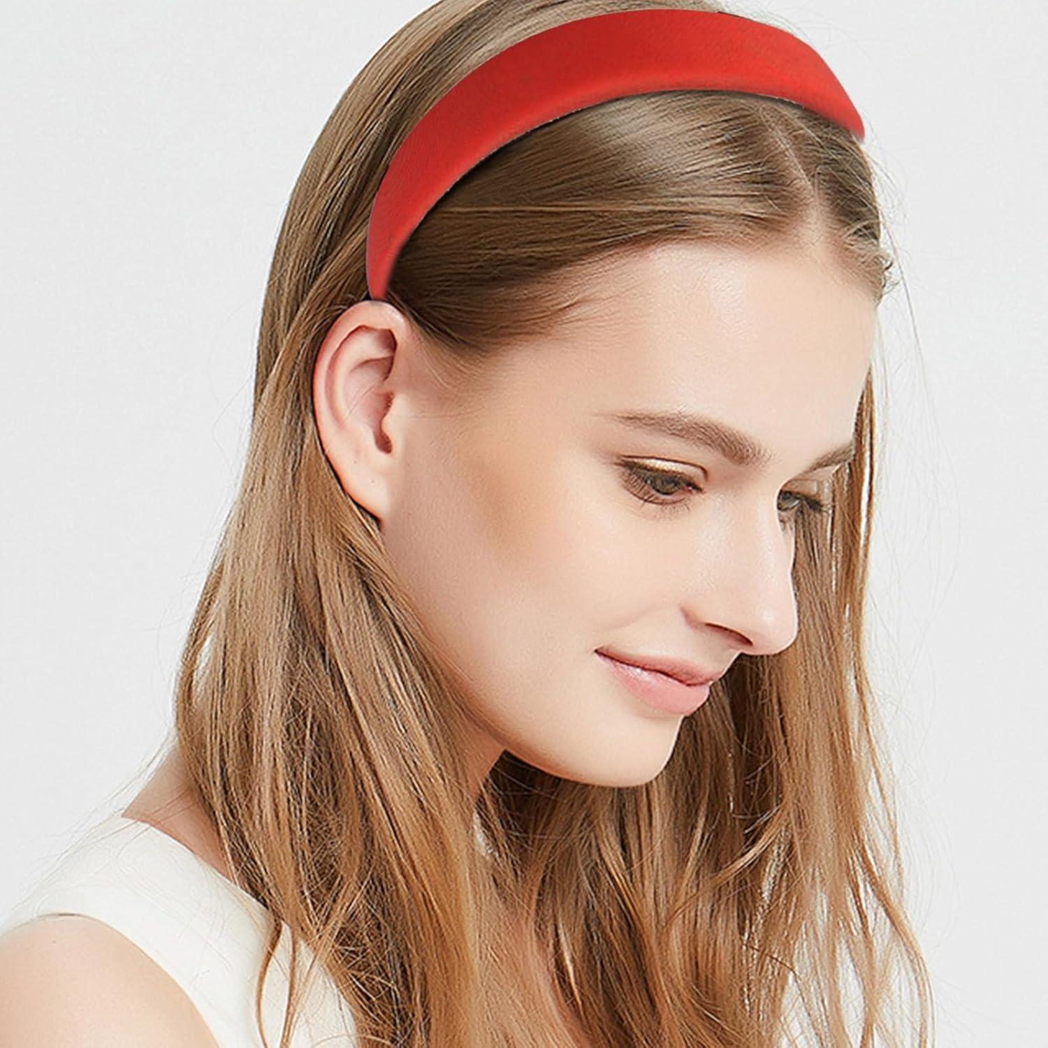 7er Set Haarreifen Damen Perlen Stirnbänder Haarband Mädchen Rot